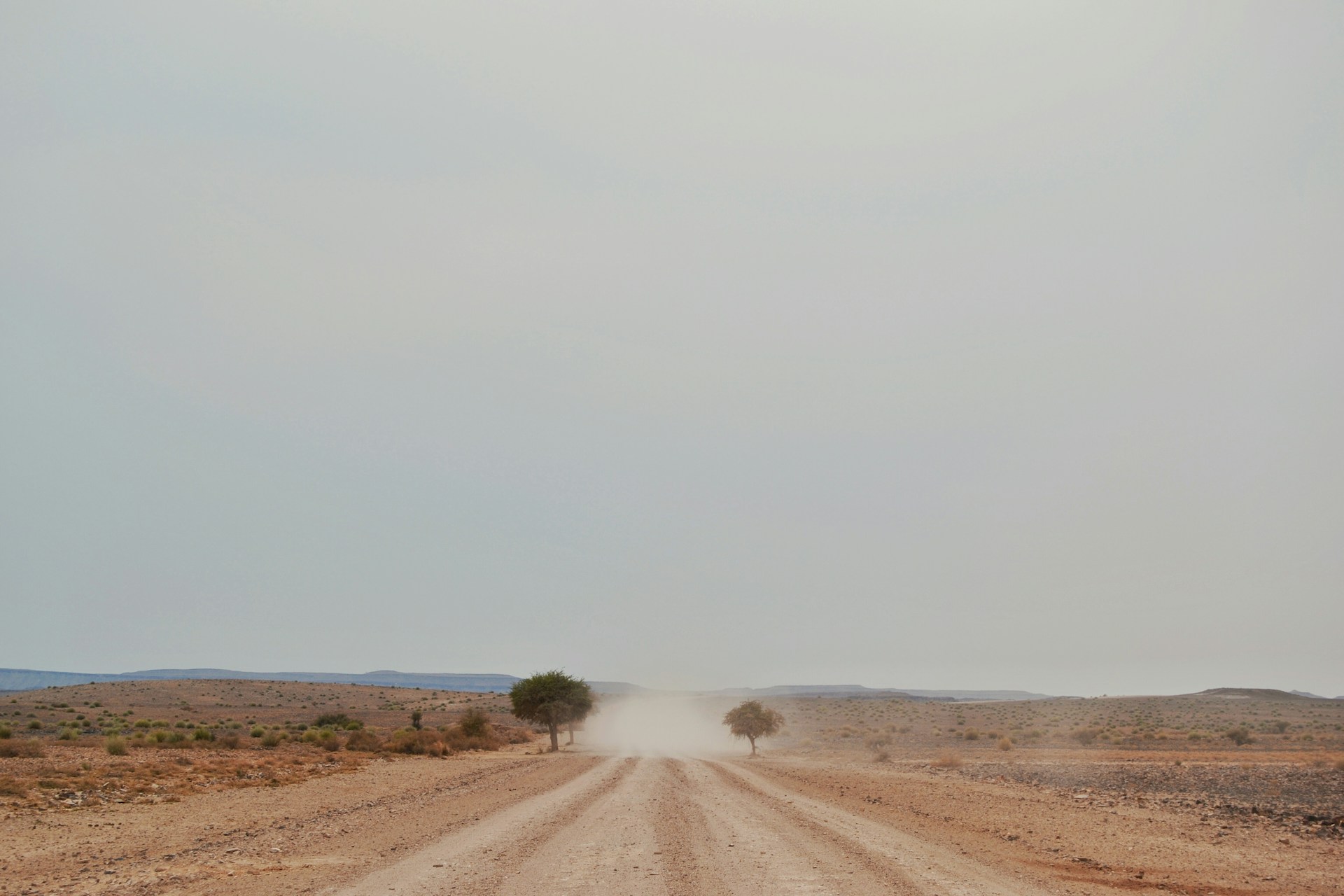 Dusty road during hot season in South Sudan